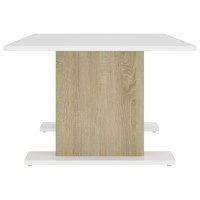 vidaXL Coffee Table White and Sonoma Oak 40.7