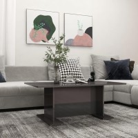 vidaXL Coffee Table High Gloss Gray 40.7