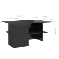 vidaXL Coffee Table High Gloss Black 35.4
