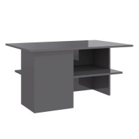 vidaXL Coffee Table High Gloss Gray 35.4