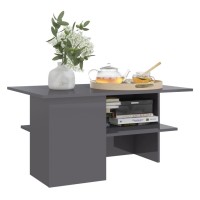 vidaXL Coffee Table High Gloss Gray 35.4