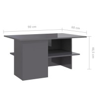 vidaXL Coffee Table High Gloss Gray 35.4