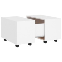 Vidaxl Coffee Table White 23.6X23.6X15 Engineered Wood