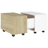 vidaXL Coffee Table White and Sonoma Oak 23.6