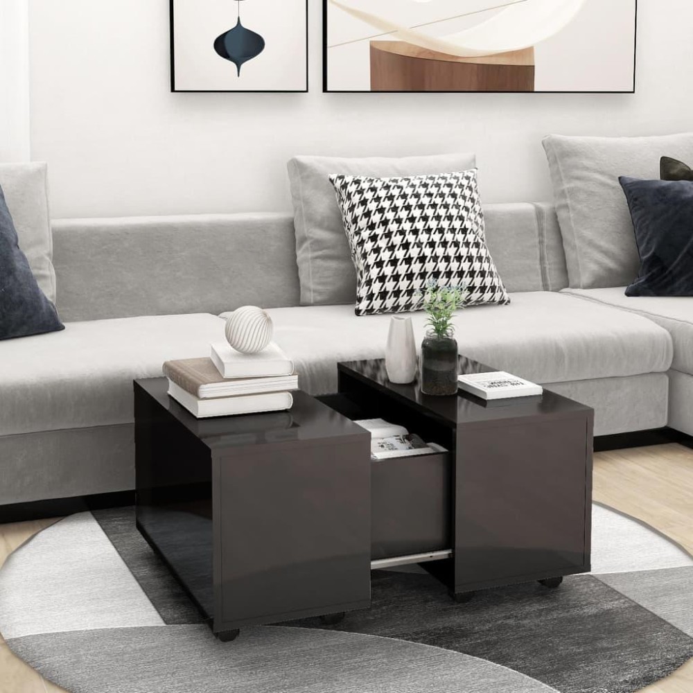 vidaXL Coffee Table High Gloss Gray 23.6