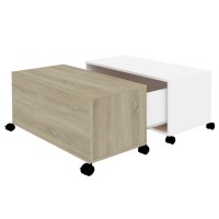 vidaXL Coffee Table White and Sonoma Oak 29.5