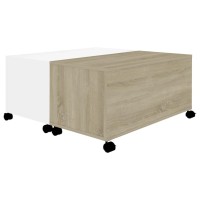 vidaXL Coffee Table White and Sonoma Oak 29.5