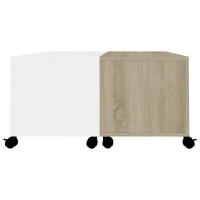 vidaXL Coffee Table White and Sonoma Oak 29.5