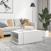 vidaXL 3 Piece Nesting Coffee Table Set White 23.6