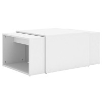 vidaXL 3 Piece Nesting Coffee Table Set White 23.6