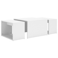 vidaXL 3 Piece Nesting Coffee Table Set White 23.6