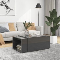 vidaXL 3 Piece Nesting Coffee Table Set High Gloss Gray 23.6