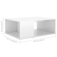 vidaXL Coffee Table High Gloss White 35.4