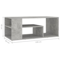 vidaXL Coffee Table Concrete Gray 39.4