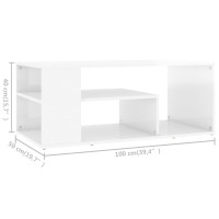 vidaXL Coffee Table High Gloss White 39.4