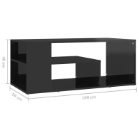 vidaXL Coffee Table High Gloss Black 39.4