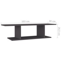 vidaXL Wall Mounted TV Stand Gray 40.6