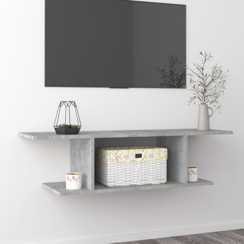 vidaXL Wall Mounted TV Stand Concrete Gray 40.6