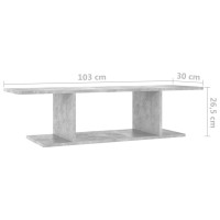 vidaXL Wall Mounted TV Stand Concrete Gray 40.6