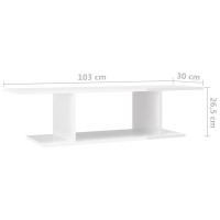 vidaXL Wall Mounted TV Stand High Gloss White 40.6