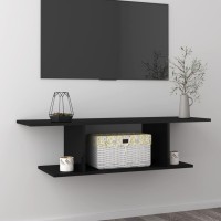 vidaXL Wall Mounted TV Stand High Gloss Black 40.6