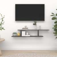 vidaXL Wall-Mounted TV Shelf Gray 49.2