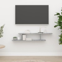 vidaXL Wall-Mounted TV Shelf Concrete Gray 49.2