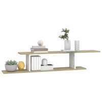 vidaXL Wall-Mounted TV Shelf White & Sonoma Oak 49.2