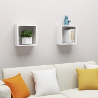 vidaXL Wall Cube Shelves 2 pcs White 11.8