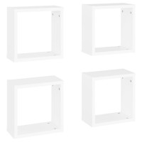 vidaXL Wall Cube Shelves 4 pcs White 11.8