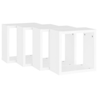 vidaXL Wall Cube Shelves 4 pcs White 11.8