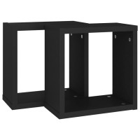 vidaXL Wall Cube Shelves 2 pcs Black 11.8