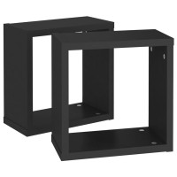 vidaXL Wall Cube Shelves 2 pcs Black 11.8