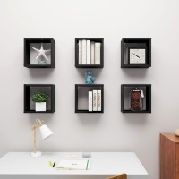 vidaXL Wall Cube Shelves 6 pcs Black 11.8