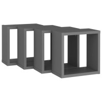 vidaXL Wall Cube Shelves 4 pcs Gray 11.8