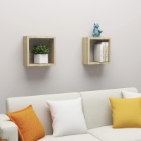 vidaXL Wall Cube Shelves 2 pcs Sonoma Oak 11.8