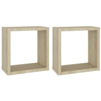 vidaXL Wall Cube Shelves 2 pcs Sonoma Oak 11.8