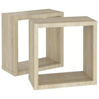 vidaXL Wall Cube Shelves 2 pcs Sonoma Oak 11.8