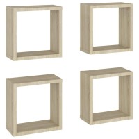 vidaXL Wall Cube Shelves 4 pcs Sonoma Oak 11.8