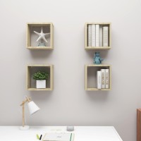 vidaXL Wall Cube Shelves 4 pcs Sonoma Oak 11.8