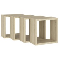 vidaXL Wall Cube Shelves 4 pcs Sonoma Oak 11.8