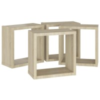 vidaXL Wall Cube Shelves 4 pcs Sonoma Oak 11.8