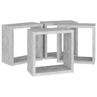 vidaXL Wall Cube Shelves 4 pcs Concrete Gray 11.8