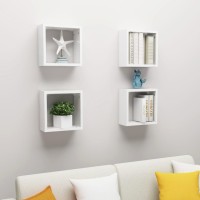 vidaXL Wall Cube Shelves 4 pcs High Gloss White 11.8