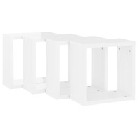 vidaXL Wall Cube Shelves 4 pcs High Gloss White 11.8