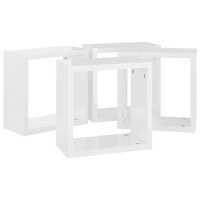 vidaXL Wall Cube Shelves 4 pcs High Gloss White 11.8