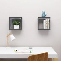 vidaXL Wall Cube Shelves 2 pcs High Gloss Gray 11.8