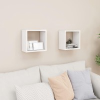 vidaXL Wall Cube Shelves 2 pcs White 10.2