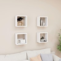 vidaXL Wall Cube Shelves 4 pcs White 10.2