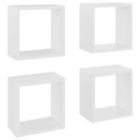 vidaXL Wall Cube Shelves 4 pcs White 10.2